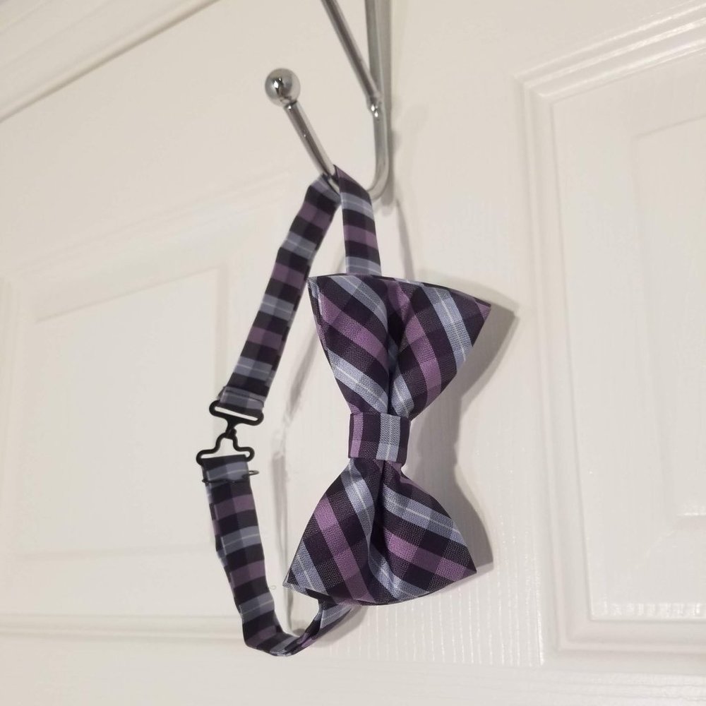 Purple Plaid Bowtie